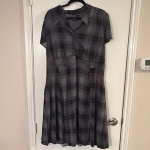 Torrid - Outlander Series - purple grey plaid midi dress. Sz 2 (2X)